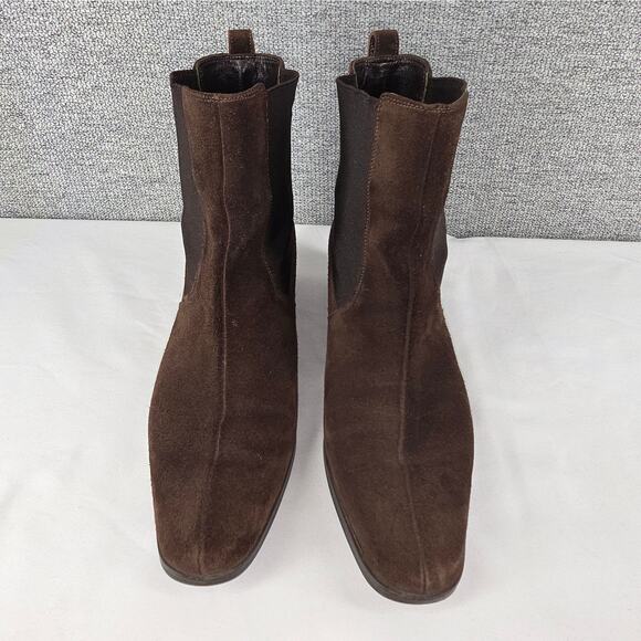 SALVATORE FERRAGAMO WOMEN’S SUEDE ANKLE BOOTS SIZE 6B - WEDGE HEEL VINTAGE ITALY - Picture 4 of 12